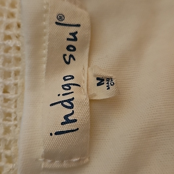 INDIGO SOUL Cream Lace Layered Ruffle Long Sleeve Boho Tunic - Picture 9 of 10